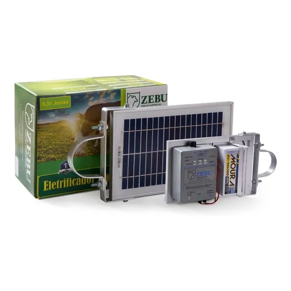 Cerca Elétrica Rural Kit Eletrificador Solar 35km Zs20bi Bateria Foto 1