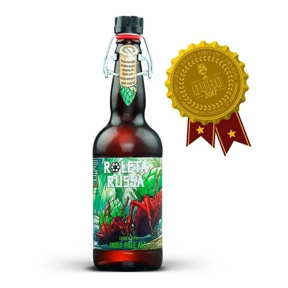 Cerveja artesanal Roleta Russa IPAescura 500ml Foto 1