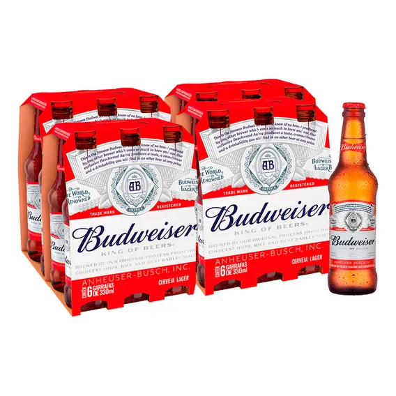 Cerveja Budweiser Cerveja Lager 330ml 12 U Foto 1