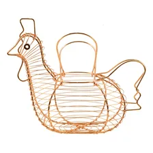 Cesta Bronze Galinha Porta Ovos 22.5x26x32cm Foto mini 1