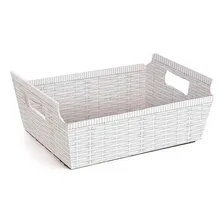 Cesta De Cartão Vime Branco Tamanho P Cromus Foto mini 1