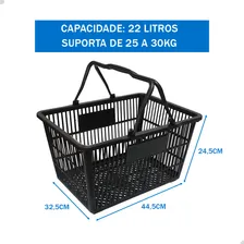 Cesta De Compras Reforçada Supermercados Loja 22l Kit 10 unidades Foto mini 3