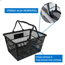 Cesta De Compras Reforçada Supermercados Loja 22l Kit 10 unidades Foto mini 4