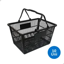 Cesta De Compras Reforçada Supermercados Loja 22l Kit 10 unidades Foto mini 2