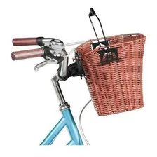 Cesta Dianteira Bike Removível Vime Sintético Marrom / Retrô Foto mini  2