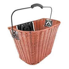 Cesta Dianteira Bike Removível Vime Sintético Marrom / Retrô Foto  mini 1