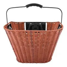 Cesta Dianteira Bike Removível Vime Sintético Marrom / Retrô Foto mini  3