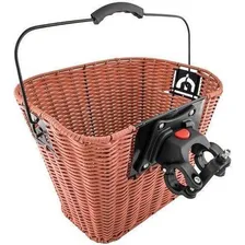 Cesta Dianteira Bike Removível Vime Sintético Marrom / Retrô Foto mini 4