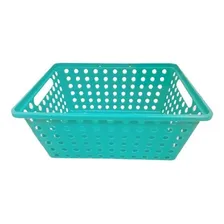 Cesta Organizadora G Turquesa Em Polipropileno N357 Cozinha Cor Azul-turquesa Foto  mini 1
