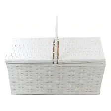 Cesta Piquenique De Fibra Sintética 47x31x19 Branca Foto mini 1