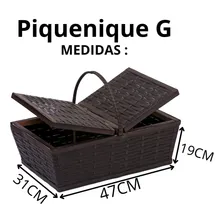 Cesta Piquenique De Fibra Sintética 47x31x19 Marrom Argila Foto mini 2