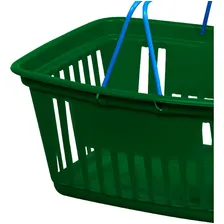 Cesta Plástica Verde 21,4 Litros Com Alça Metal 8200 Plasnew Foto mini 3