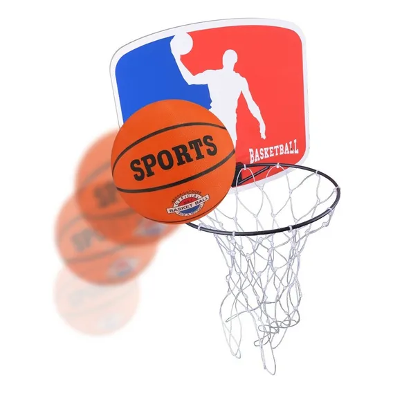 Cesta Tabela Basquete Aro De Ferro + Rede Com Bola 7 Foto 1