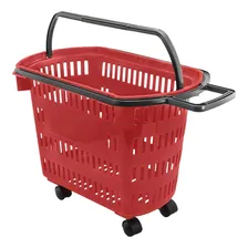 Cesto De Compras D300 Dellaplast 30l Com Rodas Vermelho Foto mini 1