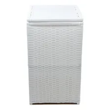 Cesto De Roupa Fibra Sintética Vertical 40x40x70 Branco Foto mini 1