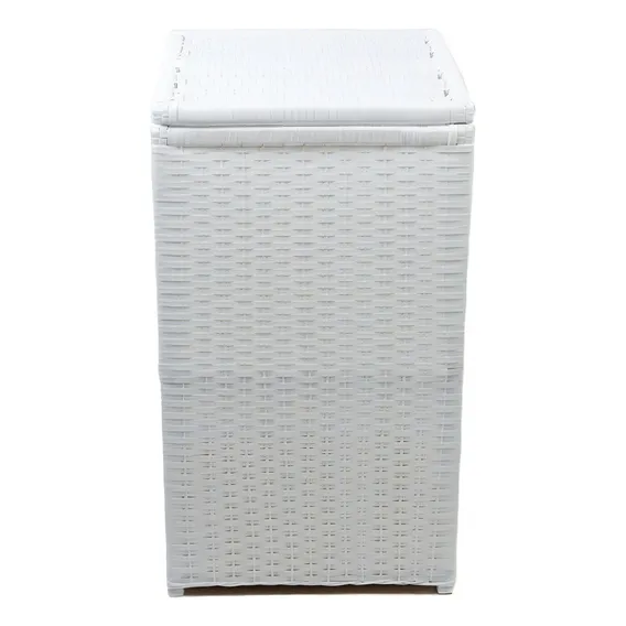 Cesto De Roupa Fibra Sintética Vertical 40x40x70 Branco Foto 1