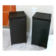 Cesto De Roupas Fibra Sintética 30x30x60 Vime Junco Wr2016 Cor Argila Foto mini 2