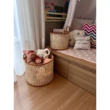 Cesto Decorativo Mart Cesto Em Rattan 28x23cm Foto mini 4