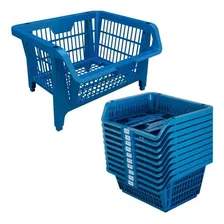 Cesto Expositor Prático De Plástico Azul Kit 10 Peças Presto Foto mini 2