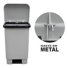 Cesto Lixeira Plastica Com Pedal 50 Litros Branca Foto mini 3