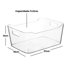 Cesto Organizador Multiuso De AcrĂlico 5 Litros Transparente Com Alça Foto mini 4