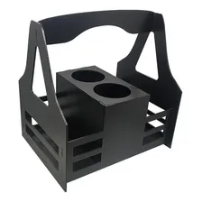 Cesto Porta Garrafa Para Presente 24,5x18x25,5 Mdf Pintado Cor Preto Foto  mini 1
