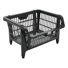 Cesto Prático Expositor Empilhável Plástico Preto Presto Foto mini 1
