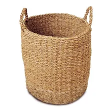 Cesto Redondo Com Alças Manik 45 Cm Natural Tyft Marca Yoi Cor Marrom Foto mini 1