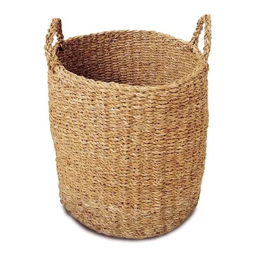 Cesto Redondo Com Alças Manik 45 Cm Natural Tyft Marca Yoi Cor Marrom Foto 1