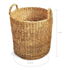 Cesto Redondo Com Alças Manik 45 Cm Natural Tyft Marca Yoi Cor Marrom Foto mini 2