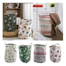 Cesto Roupa Suja Organizador Dobrável Banheiro Lavanderia Foto mini 1