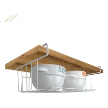 Cesto Suspenso Organizador Armário Cozinha Branco Foto  mini 1