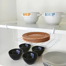 Cesto Suspenso Organizador Armário Cozinha Branco Foto mini 4