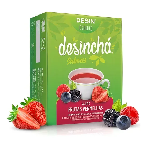 Chá Desincha Frutas Vermelhas (10 Sachês) Foto 1
