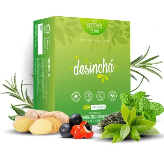 Chá Funcional Desincha Dia 60 Dias Original - 60 Sachês Foto 1