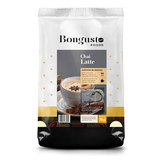 Chai Latte Bongusto Tradicional Chá Indiano Em Pó 1kg Foto 1