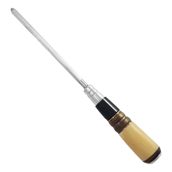 Chaira Afiador Amolador De Facas Estriada De Aço Inox 30cm Foto 1