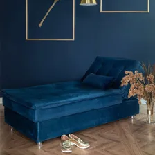 Chaise Penélope Veludo Azul Foto mini 2