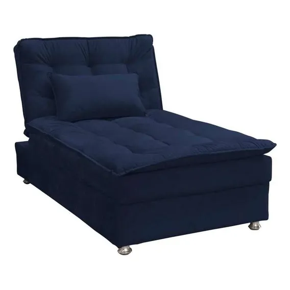 Chaise Penélope Veludo Azul Foto 1