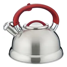 Chaleira Diletta 3 Litros Fundo Triplo Aço Inox Vermelha Foto mini 1