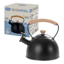 Chaleira Inox Vintage 3l Com Apito Preta 7719 - Mor Foto  mini 1