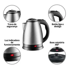 Chaleira Jarra Elétrica Inox 1,8 Litros - Jarra 220v Foto mini 4
