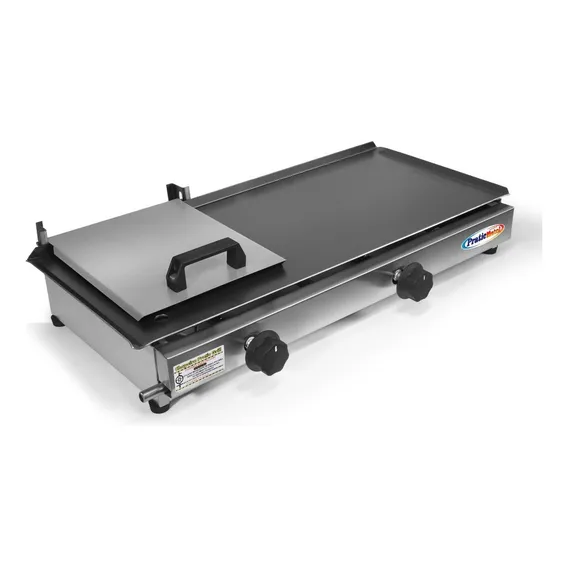 Chapa A Gás 30x60 Inox Com Prensa 2 Bocas Lanches E Carnes Foto 1