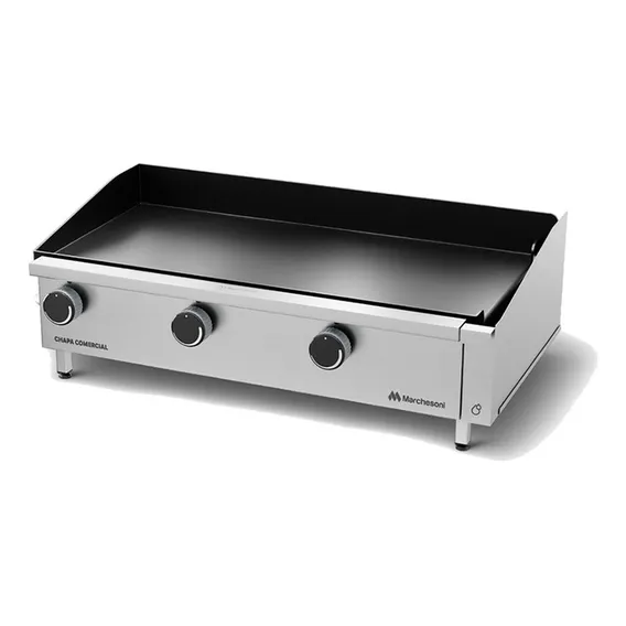 Chapa A Gás 82x45cm 5mm Comercial 3 Queimador Marchesoni Foto 1