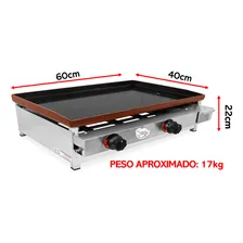 Chapa Bifeira 60x40 Industrial Inox Hamburguer Profissional Foto mini 3