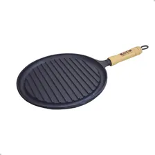 Chapa Bifeteira Ferro Fundido Redonda Frisada 22cm Rig Foto mini 1