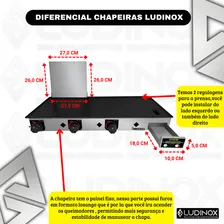 Chapa Chapeira Lanches C/ Prensa & Gaveta Ludinox Comercial 80x40 Foto mini 3