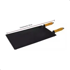 Chapa Churrasqueira De Ferro Fundido Petiscos 25x45cm Rig Foto mini 2