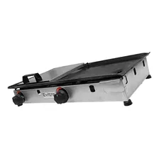 Chapa De Lanche Hot Dog Com Prensa 30x60 Inox A Gás 2 Bocas Foto mini  2