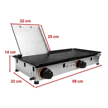 Chapa De Lanche Hot Dog Com Prensa 30x60 Inox A Gás 2 Bocas Foto mini 4
